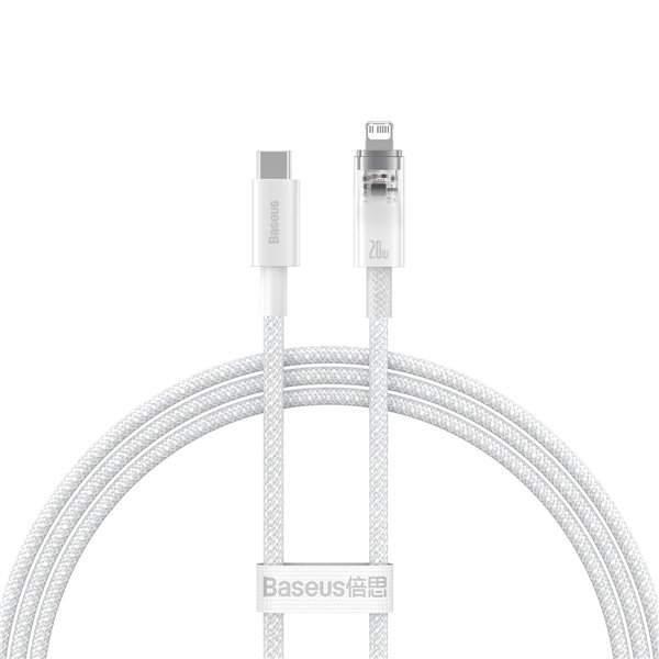 Baseus cable Explorer PD USB-C - Lightning 1,0m white smart temperature control 20W