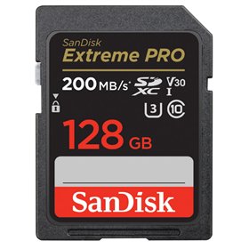 SanDisk memory card 128GB Extreme Pro SDXC C10 V30 UHS-I U3