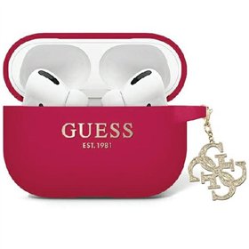 Guess case for Airpods Pro 2 GUAP2LECG4M magenta Silicone 4G Strassed Charm