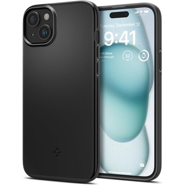 Spigen Thin Fit maciņš iPhone 15 6,1" melns