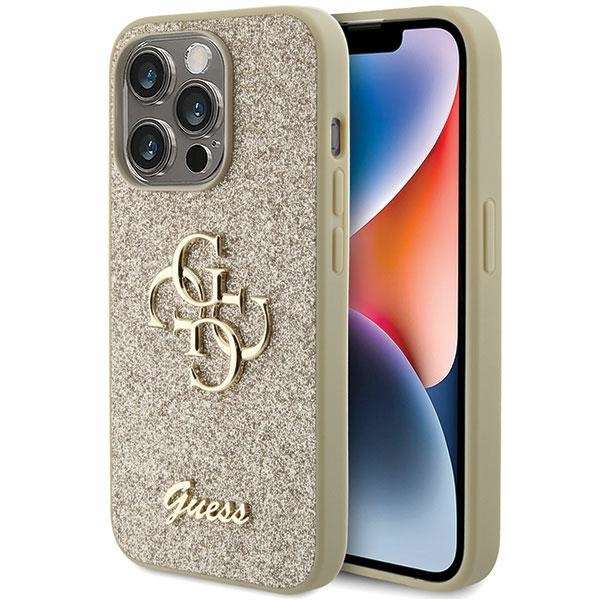 Чехол Guess для iPhone 15 Pro Max 6,7" GUHCP15XHG4SGD золотой HC Fixed Glitter Big 4G