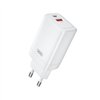 XO-seinälaturi CE17 PD 65W 1x USB-C 1x USB valkoinen