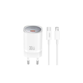 XO wall charger CE20 PD 30W 1x USB-C white + cable USB-C - Lightning