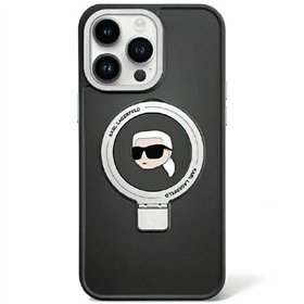 Karl Lagerfeld case for iPhone 15 6,1&quot KLHMP15SHMRSKHK black HC Magsafe Ringstand KH