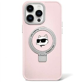 Karl Lagerfeld case for iPhone 15 Pro 6,1&quot KLHMP15LHMRSCHP pink HC Magsafe Ringstand CH