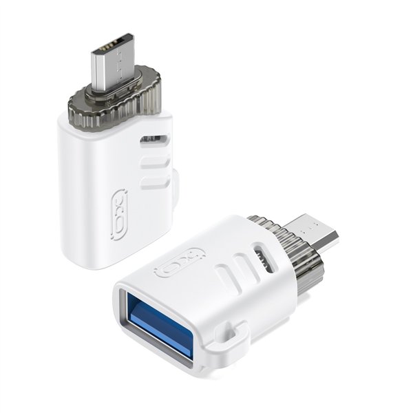 XO adapteris NB256C OTG USB - microUSB, baltas