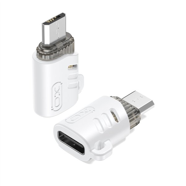 XO-sovitin NB256H USB-C - microUSB, valkoinen