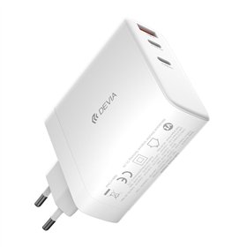Devia wall charger Extreme PD GaN 140W 2x USB-C 1x USB white for laptops