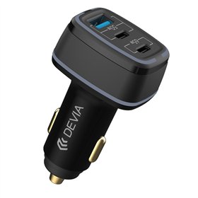 Devia automobilinis įkroviklis Extreme 115W 2x USB-C 1x USB juodas