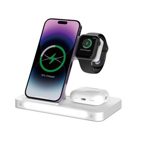 Беспроводное зарядное устройство Devia 3-в-1 Smart 15 Вт белое с лампой