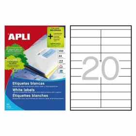 Kleepuvad sildid Apli 01299 100 Lehed 105 x 29 mm Valge
