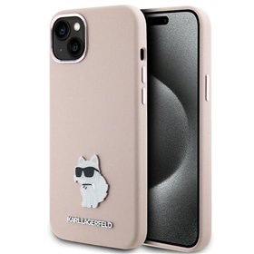Karl Lagerfeld -suojakuori iPhone 15 Plus 6,7":lle KLHCP15MSMHCNPP pinkki HC SILICONE C METAL PIN