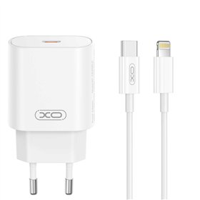 XO wall charger CE25 PD 25W 1x USB-C white + cable USB-C - Lightning