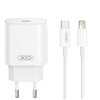 XO wall charger CE25 PD 25W 1x USB-C white + cable USB-C - Lightning