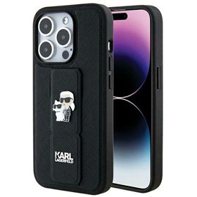 Karl Lagerfeld case for iPhone 14 Pro Max 6,7&quot KLHCP14XGSAKCPK black HC GRIPSTAND SAFFIANO KC PINS
