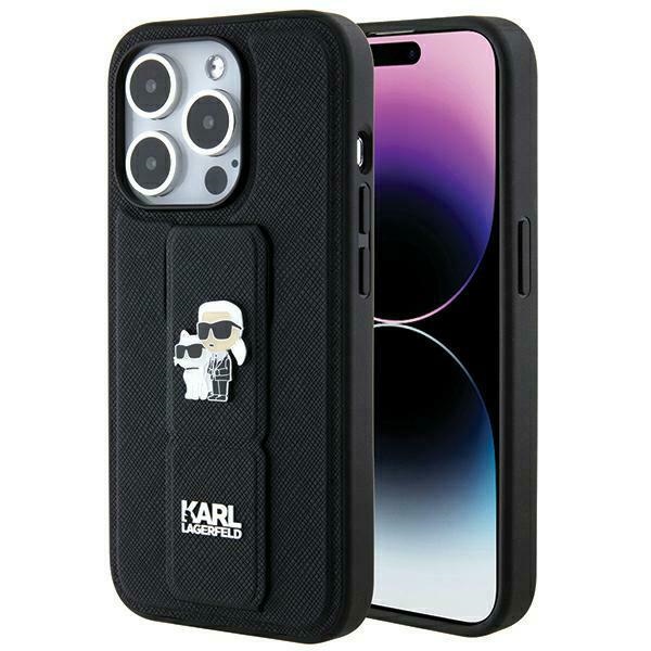 Чехол Karl Lagerfeld для iPhone 14 Pro Max 6,7" KLHCP14XGSAKCPK черный HC GRIPSTAND SAFFIANO KC PINS
