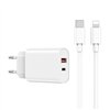 WIWU wall charger Wi-U002 PD + QC 20W 1x USB 1x USB-C white + cable USB-C - Lightning