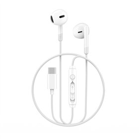 WIWU laidinės ausinės EB314 USB-C, baltos