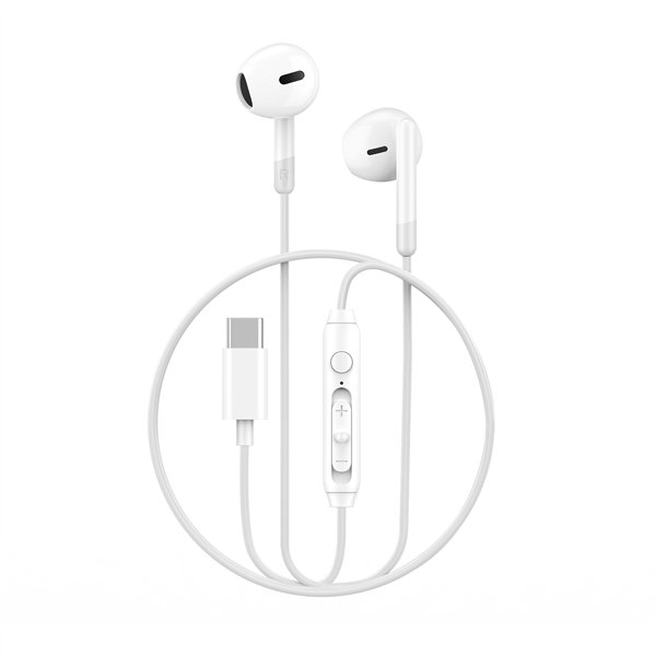 WIWU langalliset kuulokkeet EB314 USB-C valkoiset
