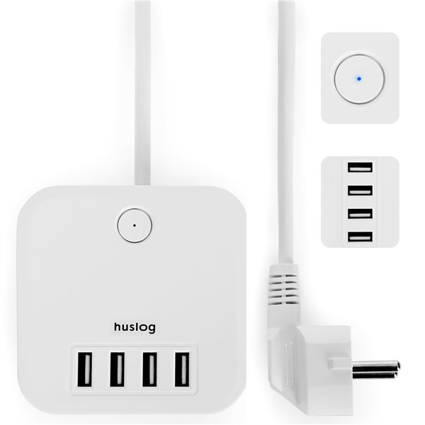 Huslog jatkojohto 3 pistorasialla valkoinen EMX-190224