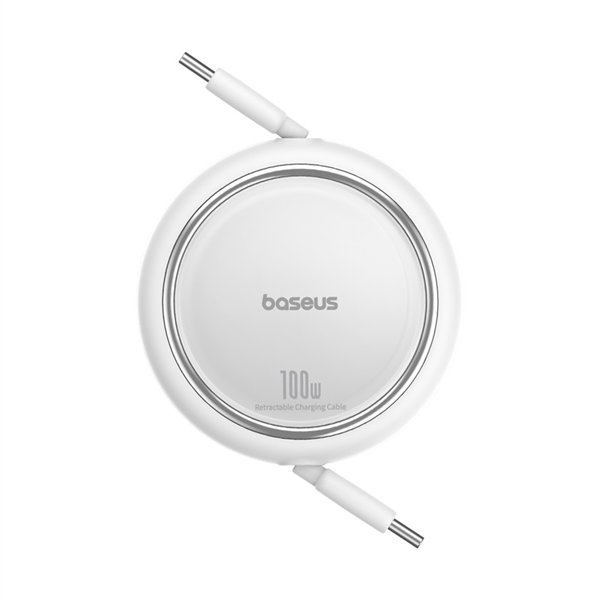 Baseus cable Free2Draw Mini USB-C - USB-C 1,0m 100W white retractable
