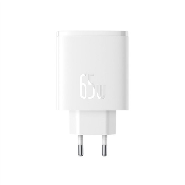 Baseus sienas lādētājs Cube Pro PD 65W 2x USB-C 1x USB balts