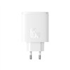Baseus-seinälaturi Cube Pro PD 65W 2x USB-C 1x USB valkoinen