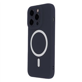 Silikoninen pehmeä magneettikotelo iPhone 15 Plus 6,7 tuumalle, tummansininen