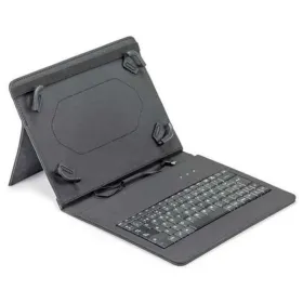 Bluetooth Klaviatuur, millel on Tahvelarvuti Tugi Maillon Technologique MTKEYUSBPR3 Hispaaniakeelne Qwerty
