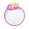 Neoninis LED veidrodis „Queen“ šiltai balta rožinė FMNE04 „Forever Light“