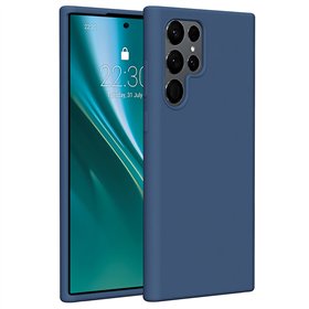 Etteri silikoninis dėklas, skirtas Samsung Galaxy S22 Ultra tamsiai mėlynas