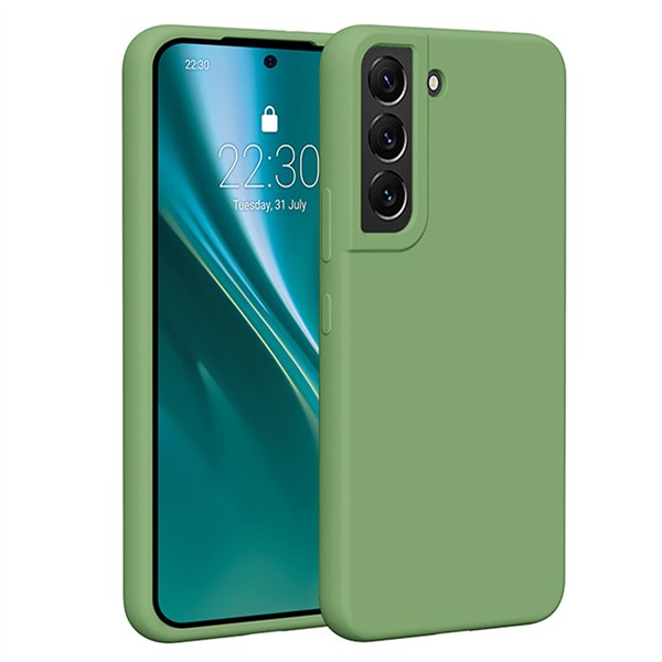 Силиконовый чехол Etteri для Samsung Galaxy S22 светло-зеленый