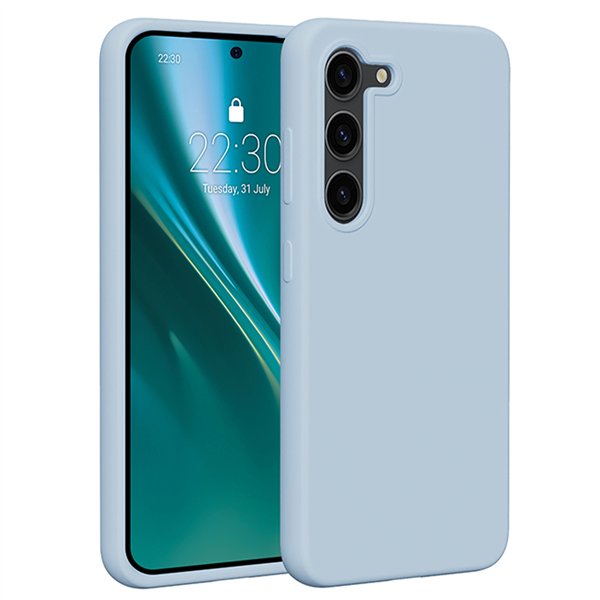 Силиконовый чехол Etteri для Samsung Galaxy S23 светло-голубой