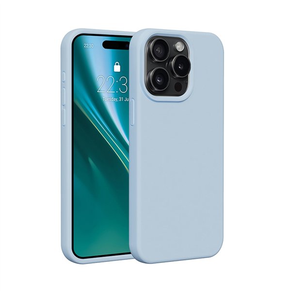 Etteri Silicone case for iPhone 15 Pro Max 6,7&quot light blue