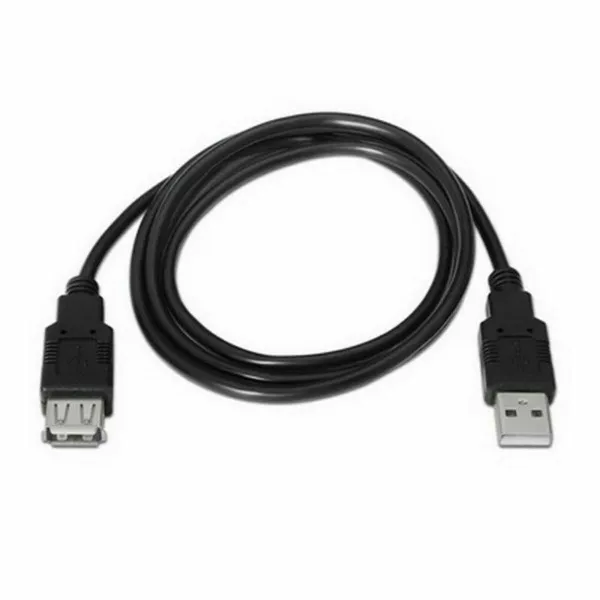 Удлинительный кабель TooQ FS20200M-B 1,8 m USB Чёрный 1,8 m