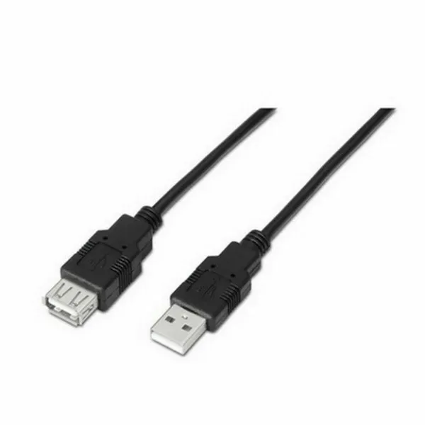 Удлинительный кабель TooQ FS20200M-B 1,8 m USB Чёрный 1,8 m