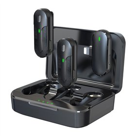 Микрофон Devia для смартфона Kintone Lightning беспроводной 2-в-1 черный