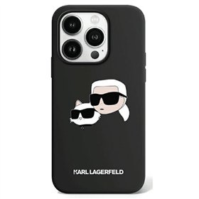 Karl Lagerfeld case for iPhone 15 Pro Max 6,7&quot KLHMP15XSKCHPPLK black HC Magsafe silicone sil double heads print