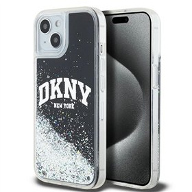 Чехол DKNY для iPhone 15 Plus 6,7" DKHCP15MLBNAEK, черный HC с жидкими блестками и логотипом в форме арки