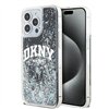 Чехол DKNY для iPhone 15 Pro Max 6,7" DKHCP15XLBNAEK, черный HC с жидкими блестками и логотипом в форме арки