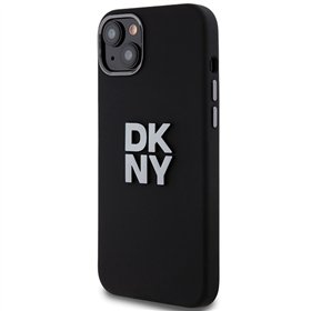 Чехол DKNY для iPhone 15 Plus 6,7" DKHCP15MSMCBSK, черный HC-силикон с металлическим логотипом