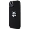 DKNY-kotelo iPhone 15 Plus 6,7":lle DKHCP15MSMCBSK musta HC-silikoni ja pinomainen metallilogo.