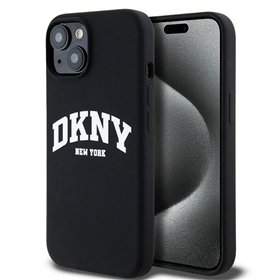Чехол DKNY для iPhone 15 Plus 6,7" DKHMP15MSNYACH, черный силиконовый чехол HC Magsafe с логотипом в форме арки