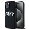 DKNY dėklas, skirtas iPhone 15 Plus 6,7 colio, DKHMP15MSNYACH, juodas, HC Magsafe silikoninis dėklas su arkos logotipu.