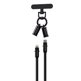 Devia cable lanyard 2in1 PD USB-C - Lightning 1,2 m 27W black