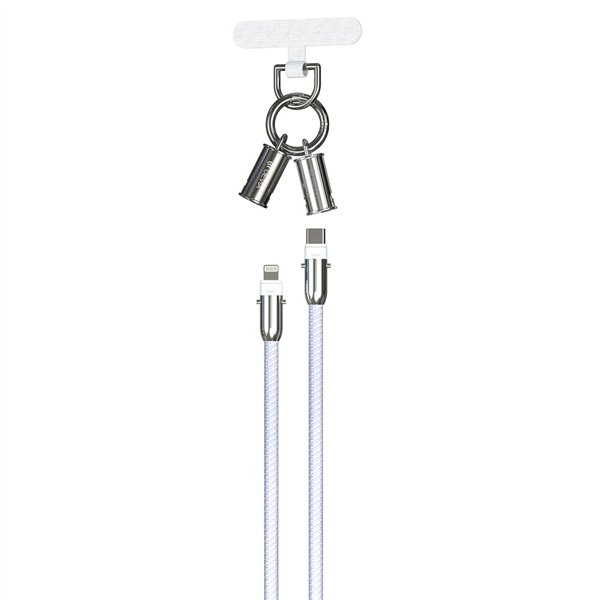 Devia kaapelikiinnitys 2in1 PD USB-C - Lightning 1,2 m 27W violetti