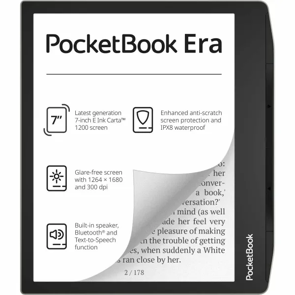 E-Raamat PocketBook 700 Era Silver Mitmevärviline Must/Hõbedane 16 GB 7"