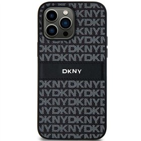 DKNY case for Samsung Galaxy S24 Plus DKHCS24MPRTHSLK black HC PU repeat texture pattern w tonal stripe