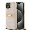 DKNY case for iPhone 15 6,1&quot DKHCP15SPRTHSLP pink HC PU repeat texture pattern w tonal stripe