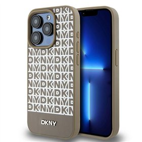 DKNY case for iPhone 15 Pro Max 6,7&quot DKHMP15XPSOSPW black HC Magsafe pu repeat pattern w bottom stripe